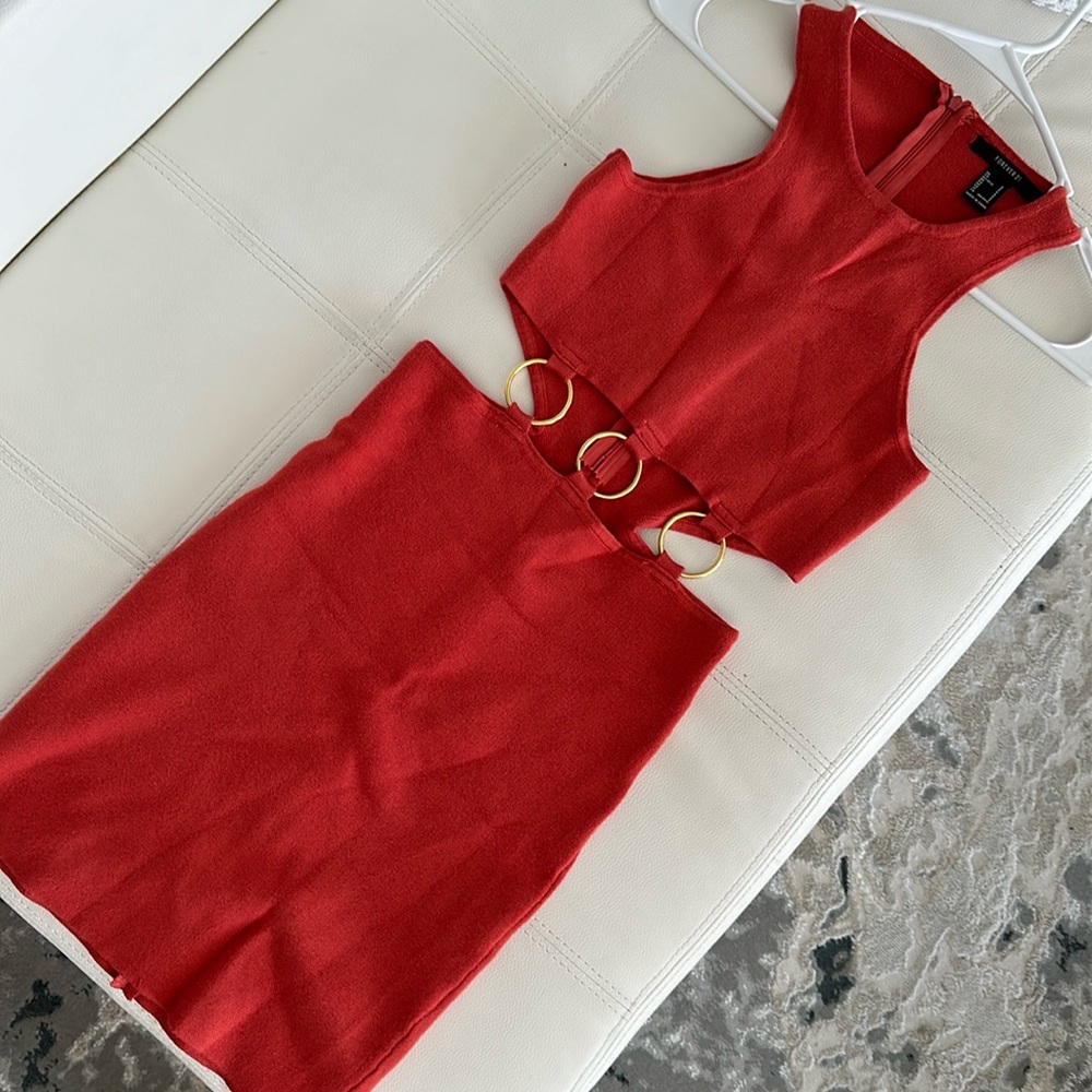 Forever 21 coral body cone dress,S